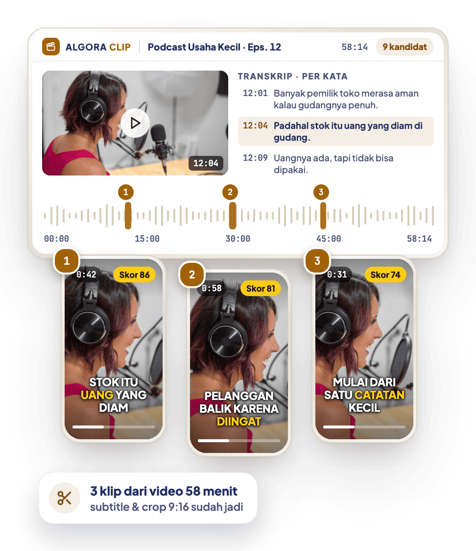 Contoh tampilan ALGORA CLIP