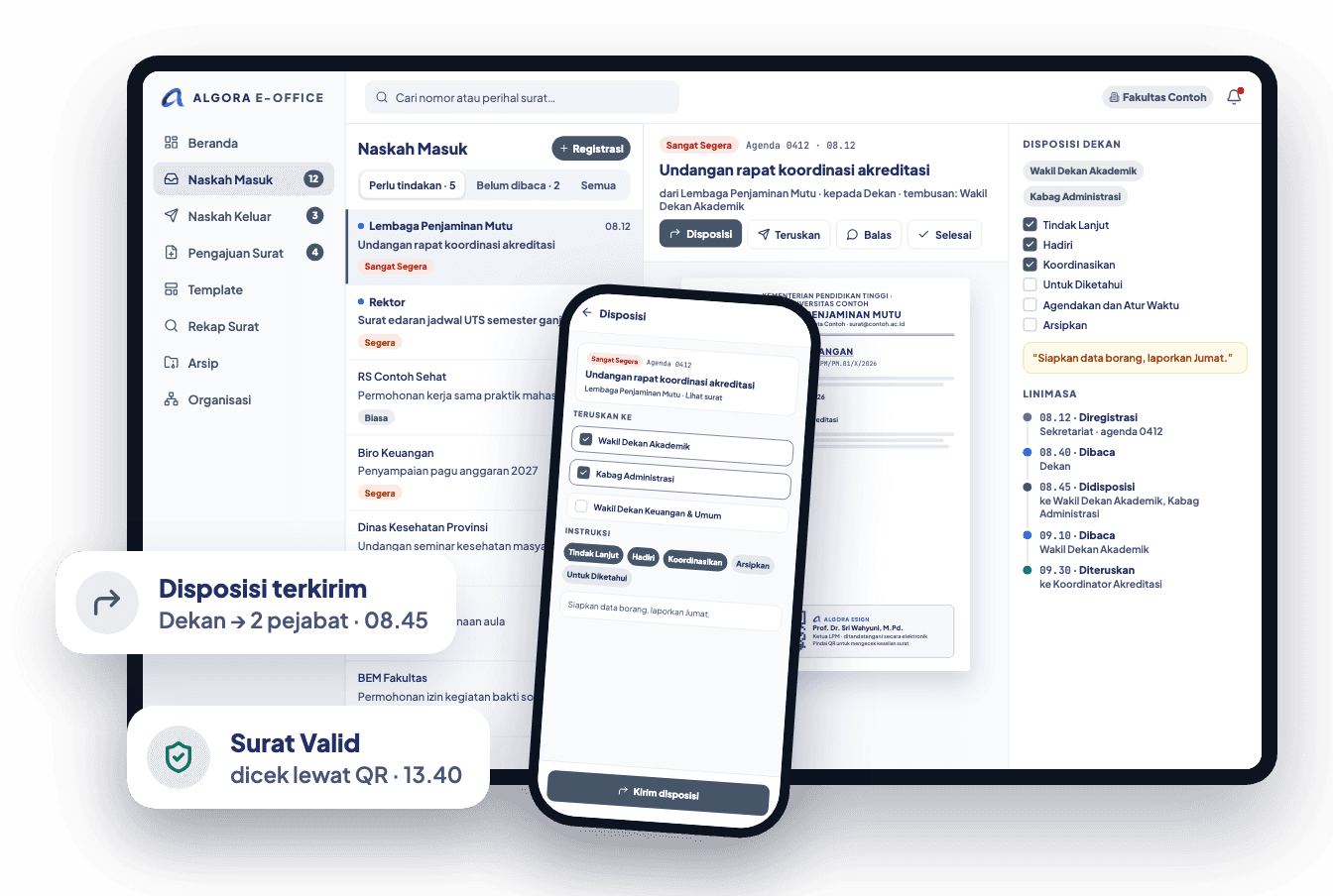Contoh tampilan ALGORA E-OFFICE
