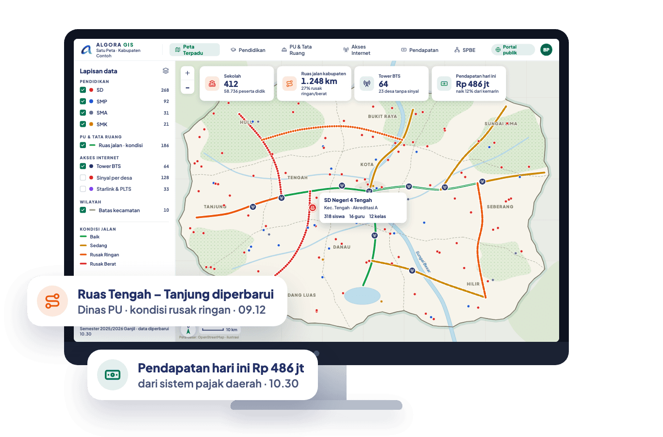Contoh tampilan ALGORA GIS